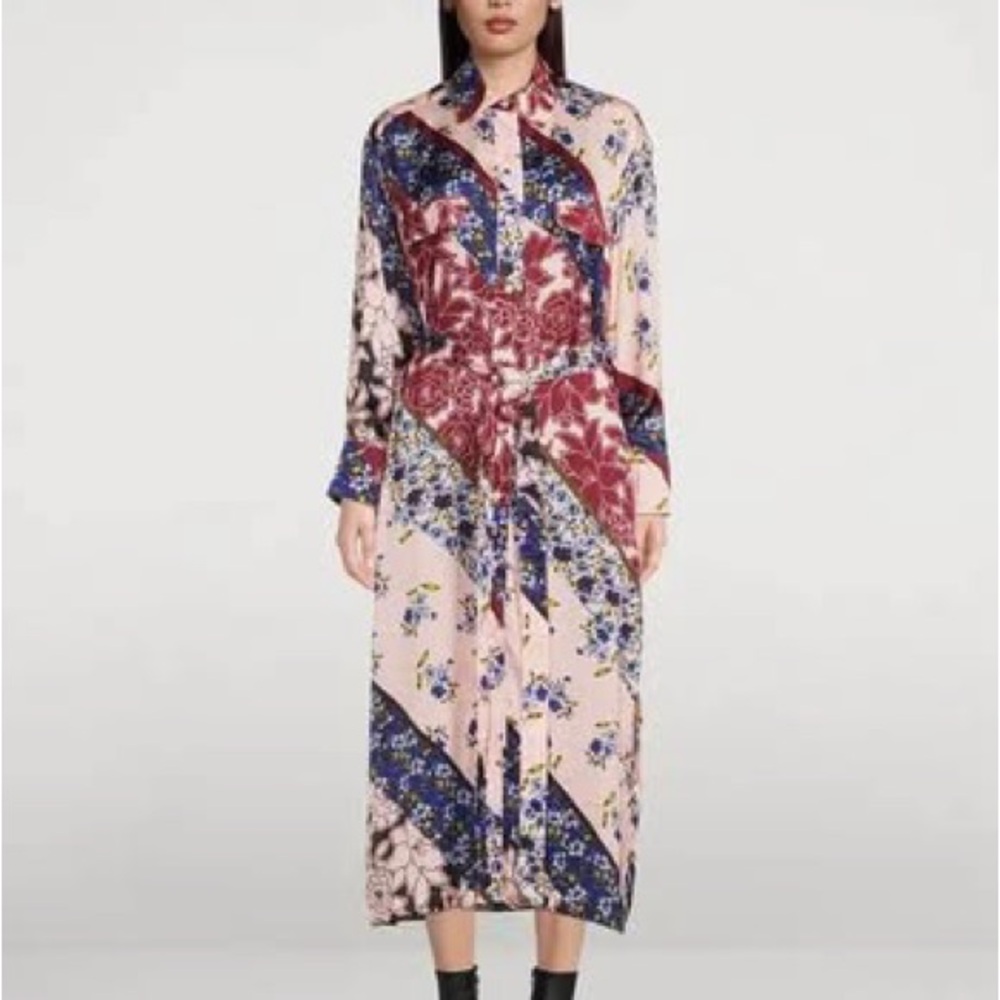 SMYTHE scarf print shirt dress - Like new